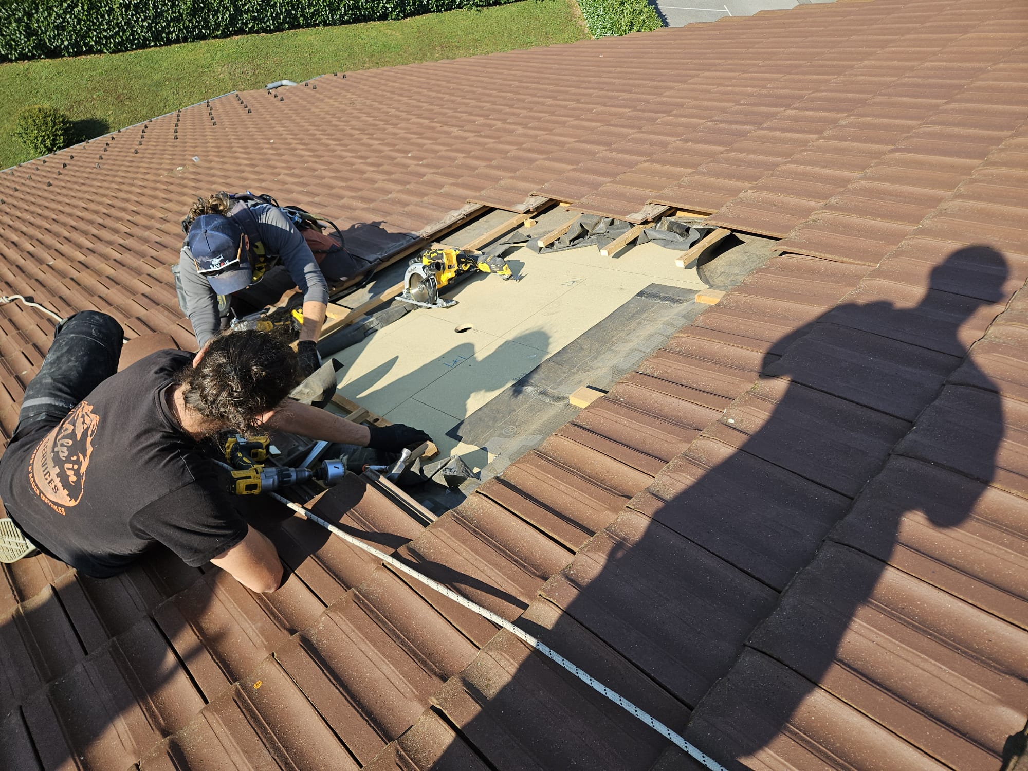 Façade vitrée d'un immeuble moderne après une opération de nettoyage de vitres en hauteur, avec des reflets nets.